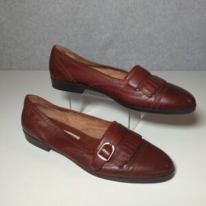 VTG Brown Buckle Leather Loafer Flats oxford Women‎ 8.5 Shoes heritage Academia